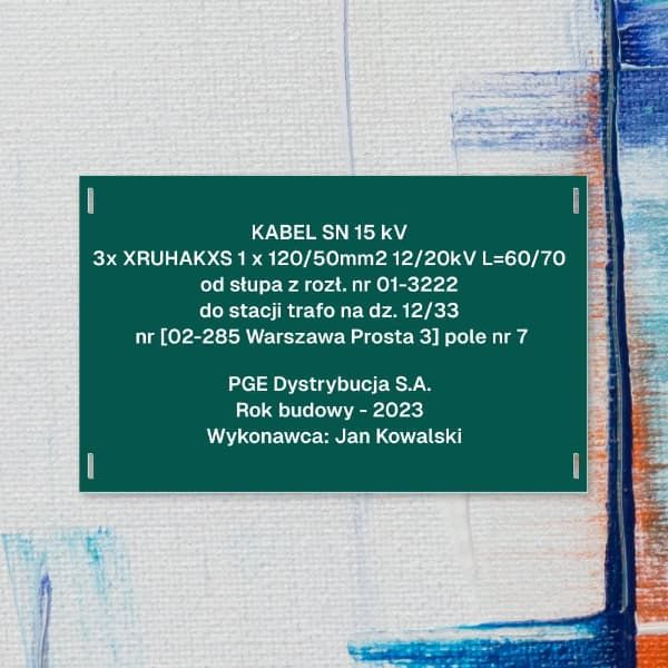 Tabliczka opisowa na urządzenia, grawerowana laserowo